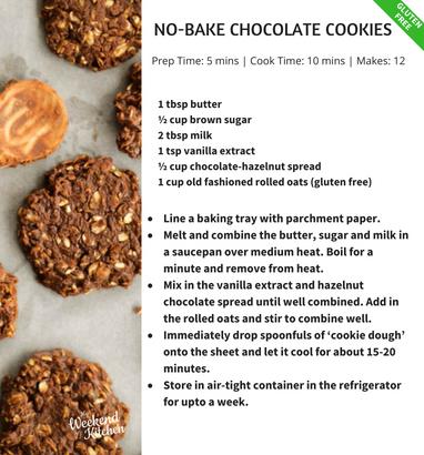 No-Bake Nutella Oatmeal Cookies-Gluten Free