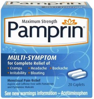 ThermaCare Menstrual HeatWrapPamprin Maximum Strength Multi-Symptom Menstrual Pain Relief Caplet