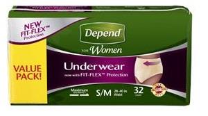 Depend Fit-Flex Maximum Absorbency Underwear For Women - Value Pack